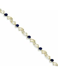 Genuine 14K Yellow Gold Sapphire Oval Bracelet 5 Grams Of Gold 100% Satisfaction Guaranteed.