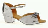 121C Elvina Girls' Sandal with a 1.5 Cuban Heel in Silver Co-ag (sizes Girls' 1 - Women's 8)