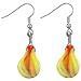 Yellow And Red Teardrop Lampwork Dangle Earrings