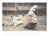 Joe DiMaggio Sliding into Third Art Poster Print, 16x12