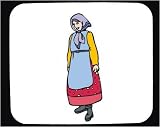 Decorated Mouse Pad with Europe, woman, maid, female, worker, "traditional dress", Norway