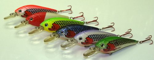 6 Set L6I Injured Shad Custom Lures - Plugs Crankbaits Bass Fishing Set L5i