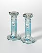 Blue Hamsa Candleholders - by Lily Art (6" H)