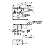 CKD セレックスバルブ パイロット式5ポート弁 幅×奥行×高さ:117.5×40×66mm （4KB310-08-AC200V）
