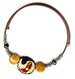 SilverChicks Choker Necklace - Black and Caramel Kazuri Beads