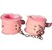 Vovii Fetish Bdsm Soft Handcuffs Cozy Pink with Chain Adjustable Sex Bondage is_adult_product