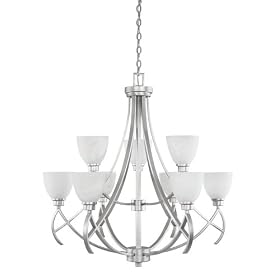 World Imports Lighting 61512-37 Beyond Modern 9-Light Chandelier, Brushed Nickel by World Imports