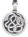 Celtic Adder Snake Silver Tone Pewter Pendant Necklace