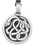 Celtic Adder Snake Pewter Pendant Necklace