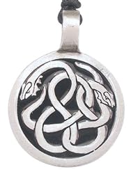 Celtic Adder Snake Pewter Pendant Necklace