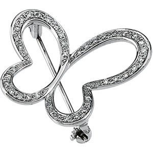 14K White Gold Diamond Brooch 41TCYq9C7bL 14K White Gold Diamond Brooch