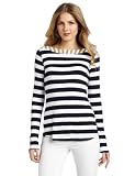Ella moss Women's Button Boat Neck Top