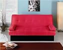 ONE NEW CONTEMPORARY MICROFIBER SOFA BED, #7214, RED