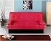 ONE NEW CONTEMPORARY MICROFIBER SOFA BED, #7214, RED