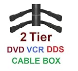 Mount World 1424x2 2 Tier Component Shelf Wall Mount for Cable Box, DVD Player, Stereo Components with Cable Management System
