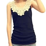 Hee Grand Daisy Petal Lace Halter Vest Women Q085