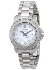 Movado Womens 2600114 Series 800 Stainless Steel Case and Bracelet White Mother-Of-Pearl Dial Watch