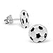 SOCCER BALL Sterling Silver Stud Earrings For Girls Ladies - Nickel Free GIFT BOXED
