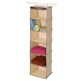 8 Shelf Sweater Organizer in Canvas with Faux Leather Trim by Richards Homewares