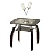 Elena Black Glass Chrome Side Lamp Table New Metal - NEXT DAY DELIVERY