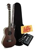 Lanikai LU-21B Baritone Ukulele Bundle with Hard Case, Cherub Tuner, and Polishing Cloth