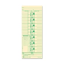TOPS Time Cards, 3.5 x 9 Inch, Green Ink Front, Weekly Format, 100-Pack, Manila (12523)