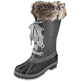 London Fog Womens Melton Cold Weather Snow Boot