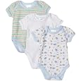 Spasilk 3 Pack Bodysuit - Boy Prints, Blue, 6 Months