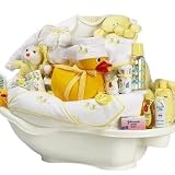 Rub-a-Dub Tub Gender Neutral New Baby Bath Time Gift Basket - Valentines, Easter or Shower Gift Idea for Newborns
