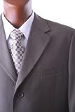 Men's Superior 150s Single Breasted Three Button Brown Herringbone Dress Suit