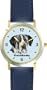 St. Bernard (SC) Dog - WATCHBUDDY� DESIGNER DELUXE TWO-TONE THEME WATCH - Arabic Numbers-AQUA MARINE STYLE - Pale Blue Dial with Blue Leather Strap-Children's Size-Small ( Boy's Size & Girl's Size )
