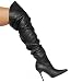 The Highest Heel Women's Rampage-11 Thigh-High Boot,Black Soft Polyurethane,11 M US