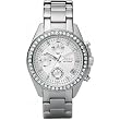 Fossil Womens ES2681 Stainless Steel Bracelet Black Glitz Analog Dial Chronograph Watch