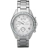 Fossil Women's ES2681 Stainless Steel Bracelet Black Glitz Analog Dial Chronograph Watch