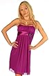 Magenta Flowy Pleated Spaghetti Strap Evening Prom Party Dress