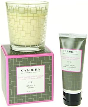 Caldrea scented 8.1 oz Candle and 3 oz Hand Balm - Rosewater Driftwood