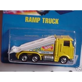 Mattel Hot Wheels 1991 1:64 Scale Yellow Ramp Tow Truck Die Cast Car Collector #187