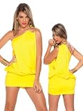 Sexy Yellow One Shoulder Mini Dress