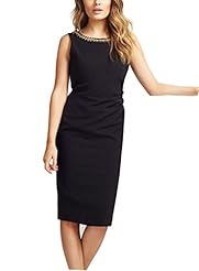 Knee Length Sleeveless Polyester/Spandex Cowl Neck Midi Dress/Mini Dress 