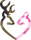 Camo Heart Deer Pink vinyl car bumper sticker 6"