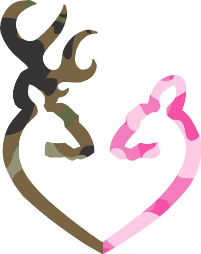 Camo Heart Deer Pink vinyl car bumper sticker 6