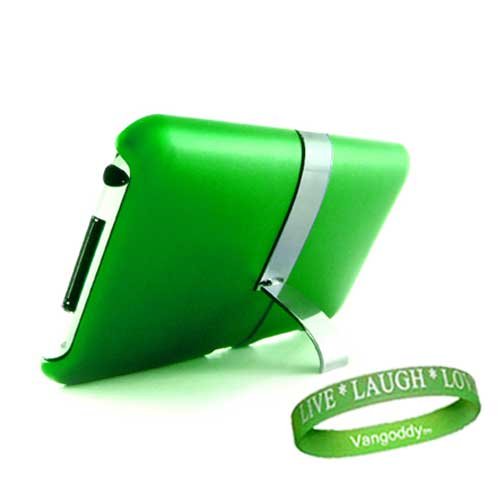Primium Sage Green Stand Alone Case with Durable Metal Kick Stand for Apple iPod Touch 8GB 32GB 64GB 3rd Generation iTouch + Live * Laugh * Love Writs Band!!!