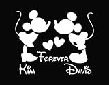 Mickey & Minnie Mouse Disney FOREVER Vinyl Die Cut Decal Sticker 6.75 White