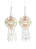 Beautiful! Sterling-silver Yellow-gold Black Hills Gold Dream Catcher dangle-earrings