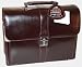 Mancin Burgundy Leather Triple Compartment Laptop 15,4"