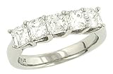 5 Stone Asscher Cut Trellis Diamond Band 1.60cttw