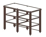 SALAMANDER DESIGNS SNX30 B/B SYNERGY TWINEXTENSION30 SERIES 3-SHELF TV AND AUDIO/VIDEO MODULE W/ BLACK WOOD TOP, BLACK SHELVES AND SATIN BLACK TUBES
