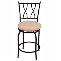 Black Double Crossback Metal Stool - 24