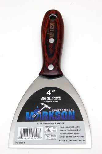Brazilian Pakka Proffesional Wooden Handle Stainless Steel Putty Knife (4" Flex Scraper)