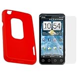 GTMax Red Soft Rubber Silicone Skin Protector Cover Case + Clear LCD Screen ....